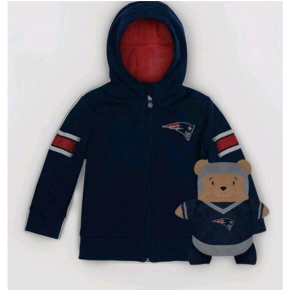 NFL Cubcoats NE Patriots 2-in-1 Transforming Full-Zip Hood Youth Sz 2 NWT NO Box - Picture 1 of 7